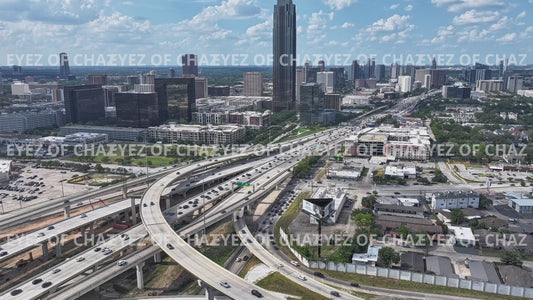 UPTOWN HOUSTON 4K DRONE STOCK VIDEO